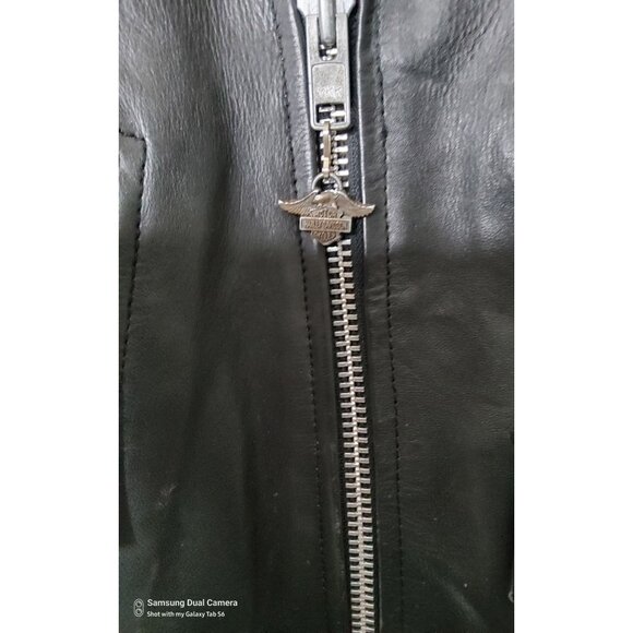 Mens Like New UNIK Harley Davidson Softail Patch Leather Heavy Bikers Jacket. Si - Picture 3 of 4